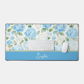 Watercolor Blue Hydrangea Floral Name Bureaumat (Keyboard & Muis)