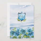 Watercolor Blue Hydrangea Wedding Invitation Kaart (Achterkant)