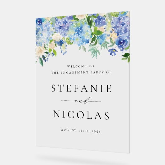 Watercolor Blue Hydrangeas (Angle)