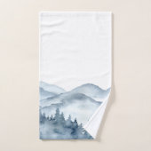 Watercolor Blue Mountains Trees (Serviette à main)