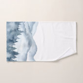 Watercolor Blue Mountains Trees (Serviette à main)