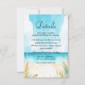 Watercolor Blue Ocean Beach Wedding Details Card (Voorkant)