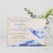 Watercolor Blue Ombre Wedding Invitations (Debout devant)