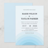 Watercolor blue Rainbow wedding Invitation Kaart (Voorkant / Achterkant)
