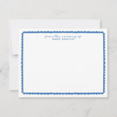 Watercolor Blue Scalloped Nursery Note Card Aankondiging (Voorkant)