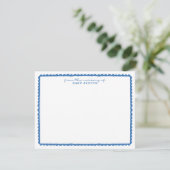 Watercolor Blue Scalloped Nursery Note Card Aankondiging (Staand voorkant)