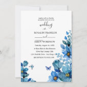 watercolor blue wedding Invitation (Devant)