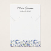Watercolor Blue Wildflower Jewelry Display Card (Devant)