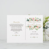 Watercolor Blush Cream Floral Wedding Programme (Debout devant)
