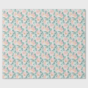 Watercolor Blush Pioenrozen Cadeaupapier