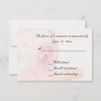 Watercolor Blush Roos | Huwelijksreactiekaart RSVP Kaartje