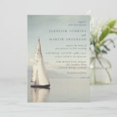 Watercolor Boat Nautical Lake Wedding Invitations (Debout devant)