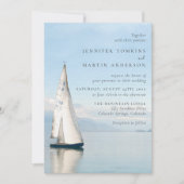 Watercolor Boat Nautical Lake Wedding Invitations (Devant)