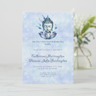 Watercolor Boeddha-hoofd Boeddhistische Huwelijks Kaart