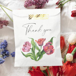Watercolor boeket bloemen Dank je wel Bedankzakje