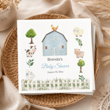 Watercolor Boerderij Dieren Baby Shower
