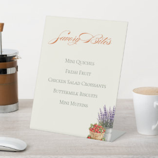 Watercolor Boerenmarkt Hartig Menu Reclamebord Met Voetstuk