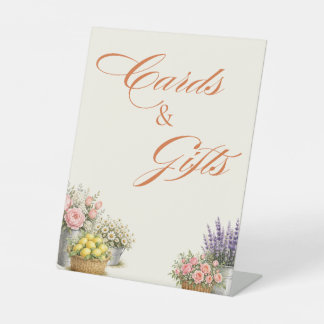 Watercolor Boerenmarkt Kaarten en Cadeaus Reclamebord Met Voetstuk
