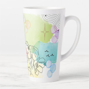 Watercolor bohemien ontwerp op een koffiemok. latte mok
