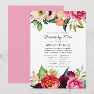 Watercolor Boho Bloemachtige Bruiloftsdouche per P Kaart