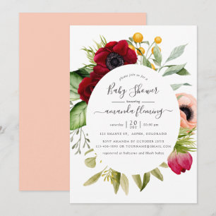 Watercolor Boho Bloemige Baby Shower Kaart