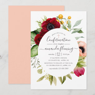 Watercolor Boho Bloemige Confirmatie Kaart