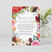 Watercolor Boho Bloemige Gereduceerde Trouwgastenl Aankondiging (Staand voorkant)