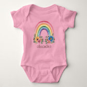 Watercolor Boho Bloemige Regenboog  Romper (Voorkant)