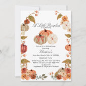 Watercolor Boho Citrouille Babyshower Invitation (Devant)
