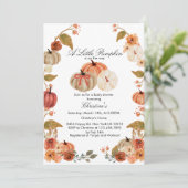 Watercolor Boho Citrouille Babyshower Invitation (Debout devant)