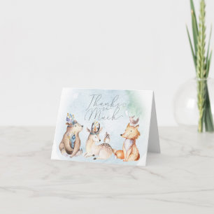 Watercolor Boho Dieren Baby Shower Bedanktkaartjes Bedankkaart
