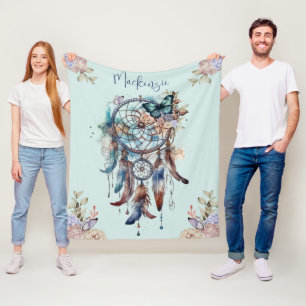 Watercolor Boho Dreamcatcher Gepersonaliseerde Naa Fleece Deken