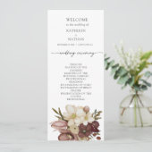Watercolor Boho Neutral Wedding Program Menu (Staand voorkant)