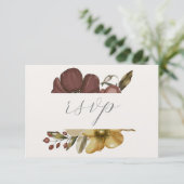 Watercolor Boho Neutral Wedding RSVP Kaart (Staand voorkant)