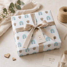 Watercolor Boho Regenboog & Hond Poot Patroon