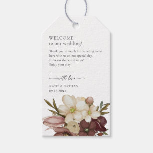 Watercolor Boho Roos & Neutrale Bloemen Cadeaulabel