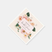 Watercolor Boho Roze Bloemen Servet (Hoek)