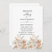 watercolor boho wedding Invitation (Devant / Derrière)