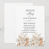 watercolor boho wedding Invitation Kaart (Voorkant / Achterkant)