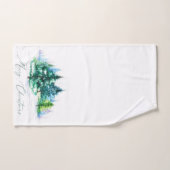 Watercolor bomen handdoek (Handdoek)