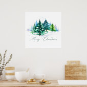 Watercolor bomen poster (Keuken)