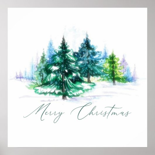 Watercolor bomen poster (Voorkant)