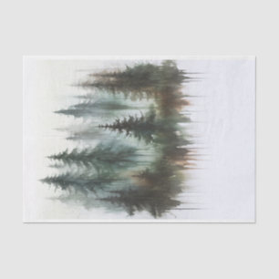 Watercolor Bomen Rustieke Wildernis Bruiloft Tissuepapier