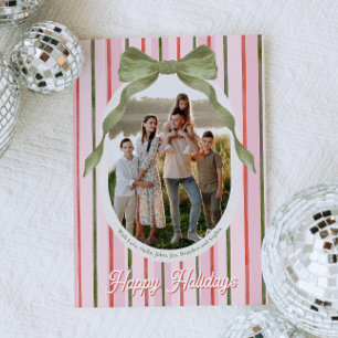 Watercolor Boog Familie Foto Kerstkaart