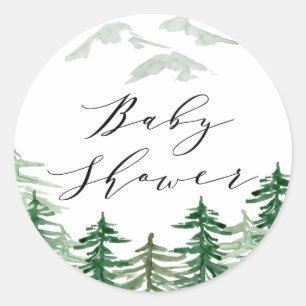 Watercolor Bos Baby Shower Sticker