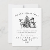 Watercolor bos Kerstmis Feestdagenkaart (Voorkant)