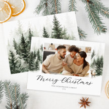 Watercolor Bosgezin Foto Kerstkaart