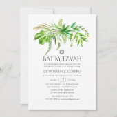 Watercolor bosgroenheid Bat Mitzvah Kaart (Voorkant)