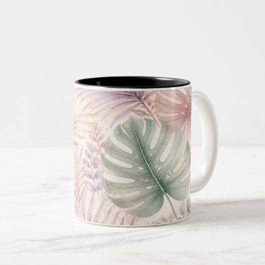 Watercolor Botanical Leaves Mug (Devant droit)