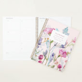 Watercolor Botanical Pastel Floral Planner (Devant avec enveloppe)